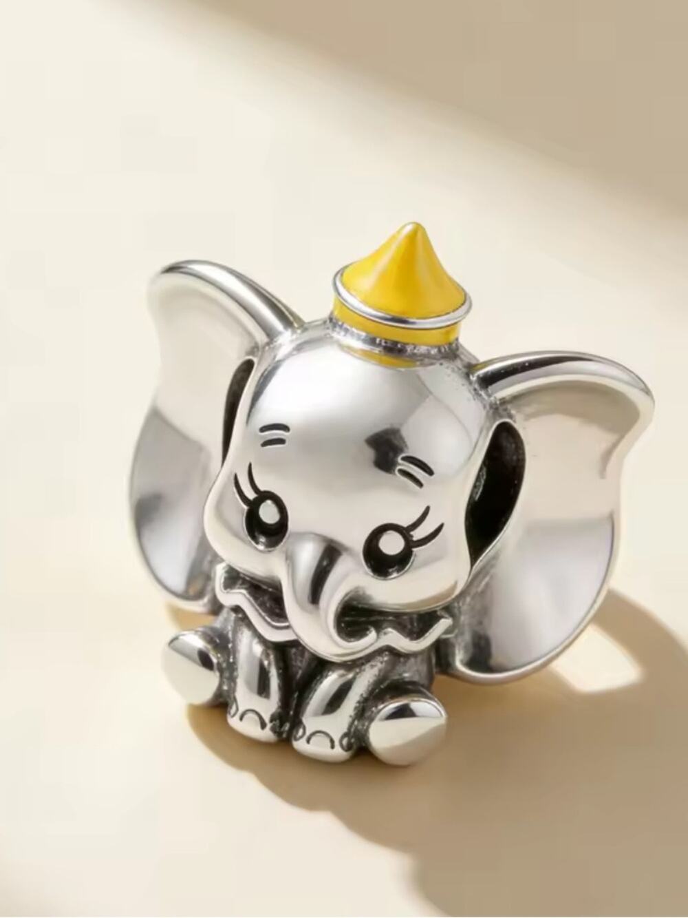 Sterling Silver Dumbo Charm Bead Bracelet